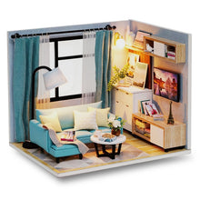 Load image into Gallery viewer, Doll House Furniture Diy Miniature 3D Wooden Miniaturas Dollhouse Toys for Children Birthday Gifts Casa Kitten Diary H013