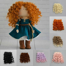 Load image into Gallery viewer, 15*100cm High Quality Screw Curly Hair Extensions for All Dolls DIY Hair Wigs Heat Resistant Fiber Hair Wefts Accessories toys