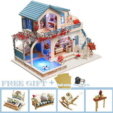 Load image into Gallery viewer, CUTEBEE DIY Dollhouse Wooden doll Houses Miniature Doll House Furniture Kit Casa Music Led Toys for Children Birthday Gift K18
