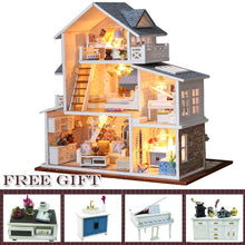 Load image into Gallery viewer, CUTEBEE DIY Dollhouse Wooden doll Houses Miniature Doll House Furniture Kit Casa Music Led Toys for Children Birthday Gift K18