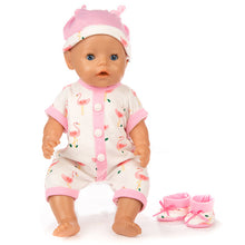 Load image into Gallery viewer, 2pcs/set Suit+Shoes Dolls Outfit For 43cm Baby Doll Cute Jumpers Rompers 17 Inch Zapf Doll Clothes