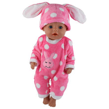 Load image into Gallery viewer, 2pcs/set Suit+Shoes Dolls Outfit For 43cm Baby Doll Cute Jumpers Rompers 17 Inch Zapf Doll Clothes
