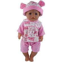 Load image into Gallery viewer, 2pcs/set Suit+Shoes Dolls Outfit For 43cm Baby Doll Cute Jumpers Rompers 17 Inch Zapf Doll Clothes