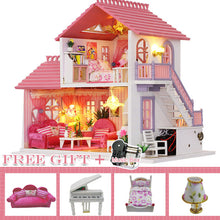 Load image into Gallery viewer, CUTEBEE DIY Dollhouse Wooden doll Houses Miniature Doll House Furniture Kit Casa Music Led Toys for Children Birthday Gift K18