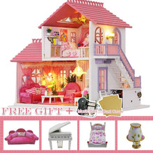 Load image into Gallery viewer, CUTEBEE DIY Dollhouse Wooden doll Houses Miniature Doll House Furniture Kit Casa Music Led Toys for Children Birthday Gift K18