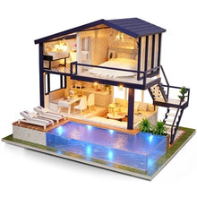 Load image into Gallery viewer, Doll House Wooden Furniture Diy House Miniature Box Puzzle Assemble 3D Miniaturas Dollhouse Kits Toys For Children Birthday Gift