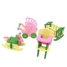 Load image into Gallery viewer, Simulation House Miniature Wooden Furniture DollHouse Accessories Toys Wood Furniture Set Dolls Baby Room For Kids Play Toy